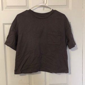 Uniqlo Purple Cropped Boxy Tee